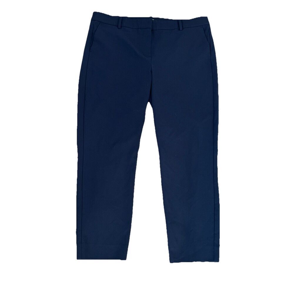 J Crew Women’s Pants 16 Ruby Crop Navy Blue Trousers Career - Picture 1 of 4